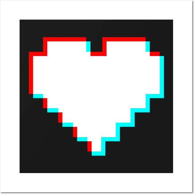 8 Bit Heart Glitch Wall Art by GAz